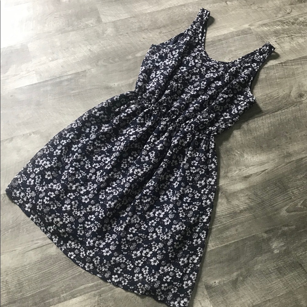H&M Blue and White Floral Dress